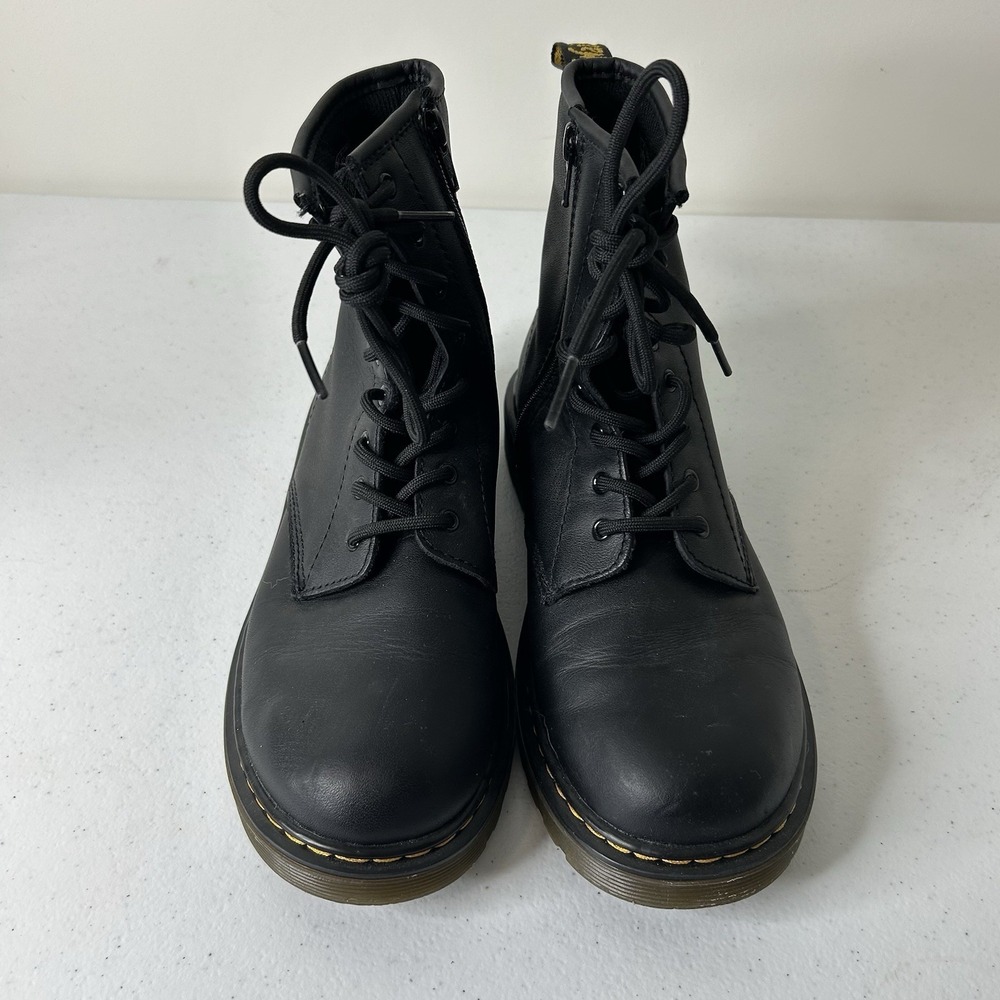 Dr. Martens 1460 Y Softy T Leather Lace Up Boots Size 5M 6L Black Side Zipper - Picture 4 of 8